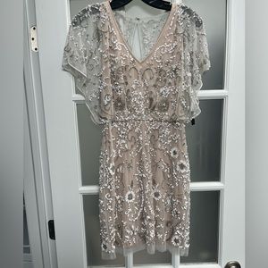 Aidan Mattox cocktail ivory/nude NWT dress - size 0